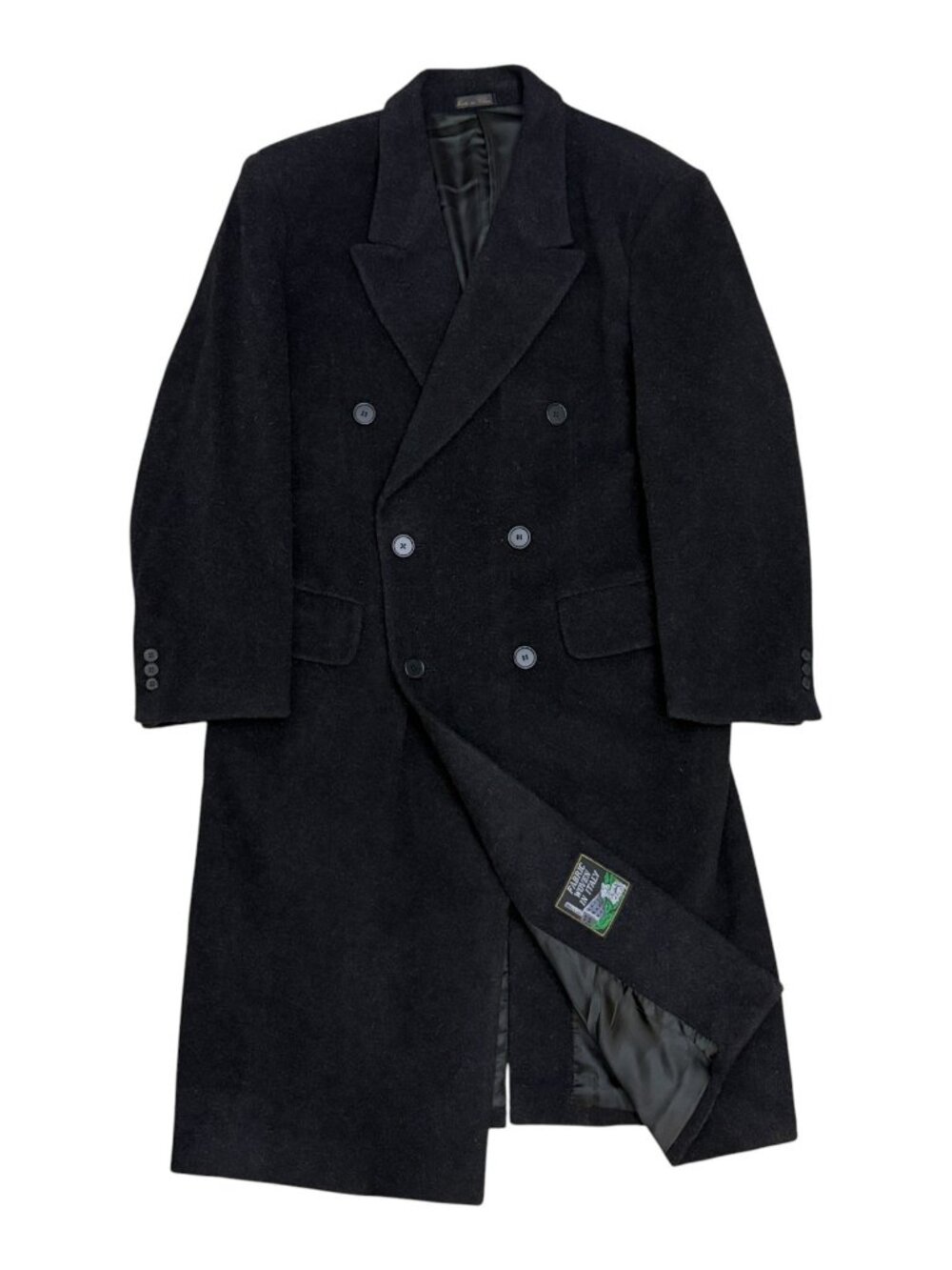 WOOL & CASHMERE Pea Coat Vintage Retro 90s Luxury Business Winter Jacket Mens XL